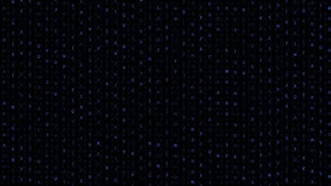 Digital cascade of blue letters in technology concept Stock Footage 334127676