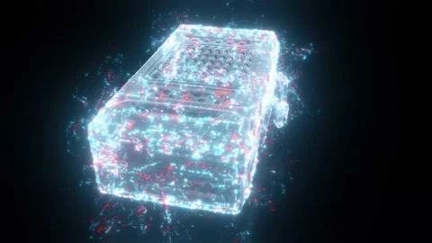 Digital case or digital bag hud hologram 4k Stock Footage 145356023