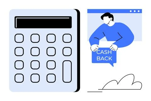 Digital Cashback Reward Program with Light Blue Theme and Modern Vector Desig Stock Illustration