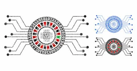 Digital casino circuit Composition Icon of Circle Dots イラスト素材