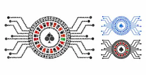 Digital casino roulette Composition Icon of Circles Illustrazione stock