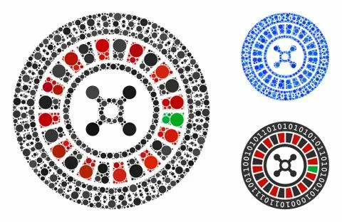 Digital casino roulette Composition Icon of Circle Dots Stock Illustration