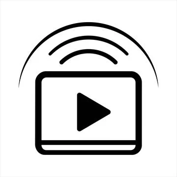 Digital casting icon with wireless signal 8K ultra quality image ratio, wir.. Stock Illustration