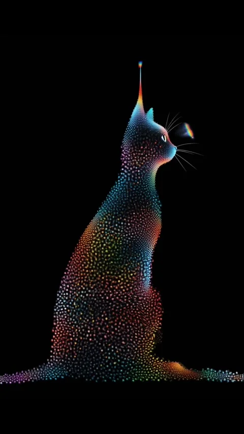 Digital Cat Stock Footage 244071749