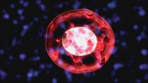 Digital cell blood dividing space particles for head up display. Stock Footage 82745858