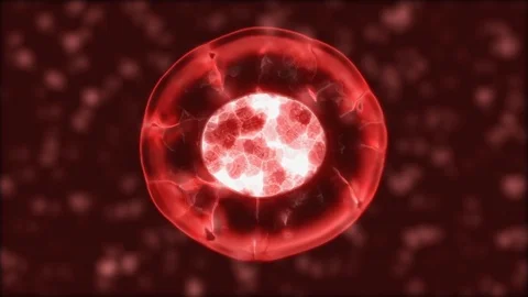 Digital cell blood dividing space particles for head up display. Stock Footage 82748464