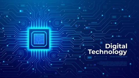 Digital central processor unit concept Stock Illustration