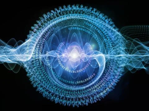 Digital Central Wave Stock Illustration
