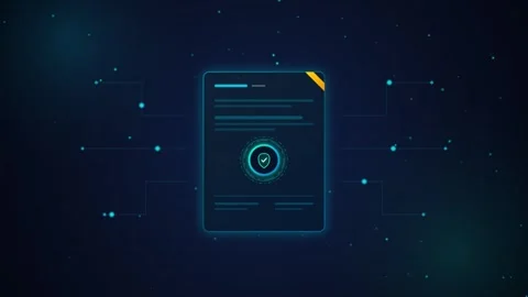 Digital certificate motion graphic with animated text and elegant visual element Stock Footage 348076289
