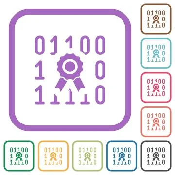 Digital certificate simple icons Illustrazione stock