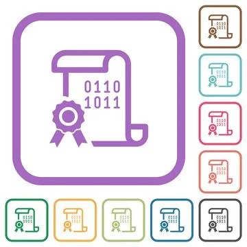 Digital certificate simple icons 스톡 일러스트