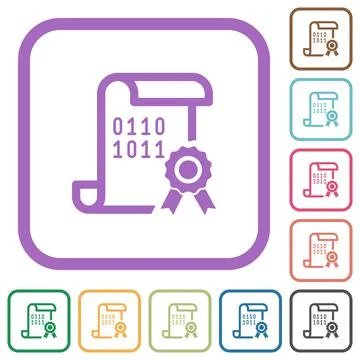 Digital certificate simple icons Illustrazione stock