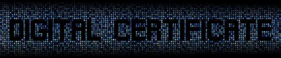 Digital Certificate text on abstract hex background illustration Illustrazione stock