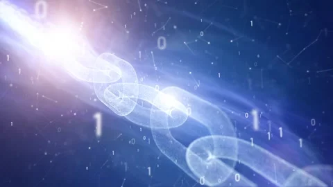 Digital chain cryptocurrency mining network animation Stock Footage 334817016