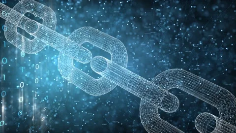 Digital chain in cyberspace network Stock Footage 231910720
