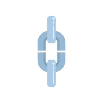 Digital chain icon flat vector. Web link Stock Illustration