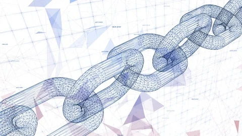 Digital chain on white background Stock Footage 104164733