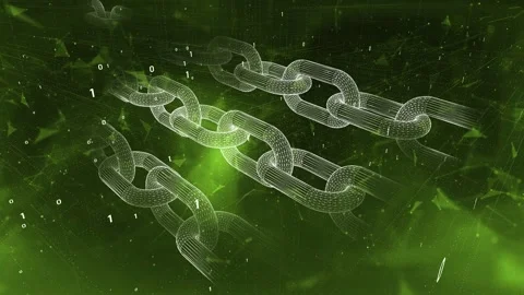 Digital chains technology cyberspace with binary numbers data Stock Footage 337243881