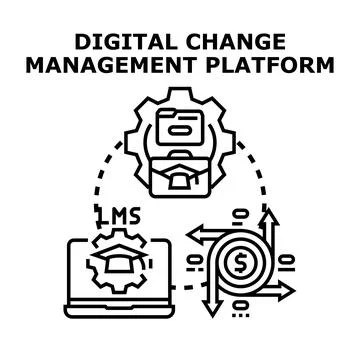 Digital change management platform implementing business transformation Stock Illustration