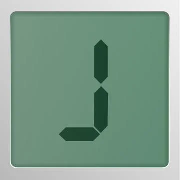 Digital character set typeface on a screen, vector illustration Illustrazione stock