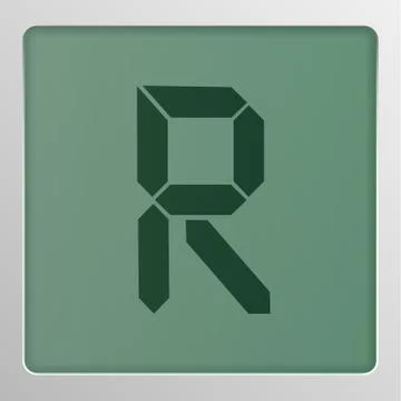 Digital character set typeface on a screen, vector illustration Stock Illustration