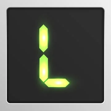 Digital character set typeface on a screen, vector illustration Stock Illustration