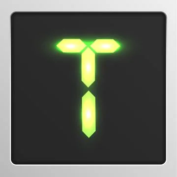 Digital character set typeface on a screen, vector illustration Illustrazione stock