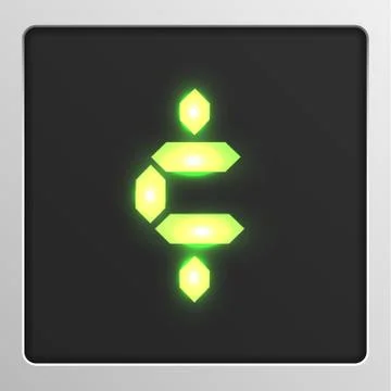 Digital character set typeface on a screen, vector illustration Stock Illustration