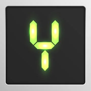 Digital character set typeface on a screen, vector illustration Stock Illustration