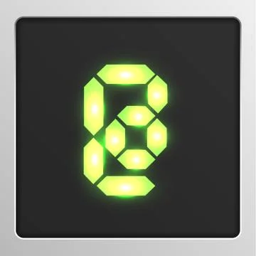 Digital character set typeface on a screen, vector illustration Stock Illustration