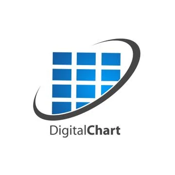 Digital chart block logo concept design. Symbol graphic template element 스톡 일러스트
