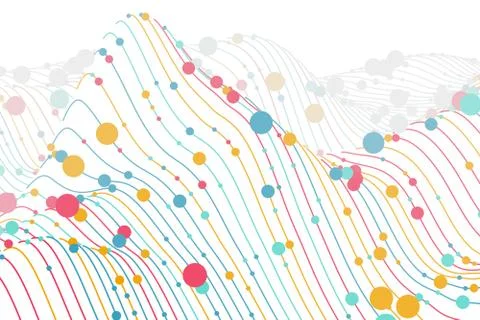 Digital chart with circles on white background. Sound waves visualization. Stock Illustration