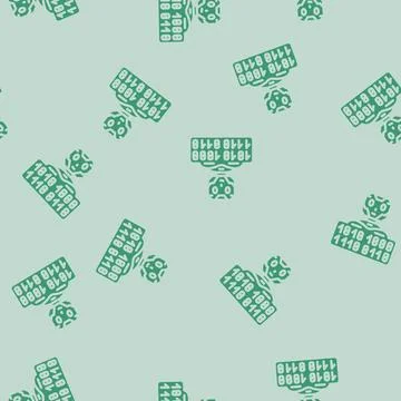 Digital chat bot glyph vector seamless pattern Stock Illustration