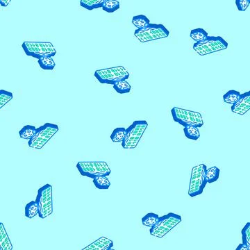 Digital chat bot isometric icon seamless pattern Illustrazione stock