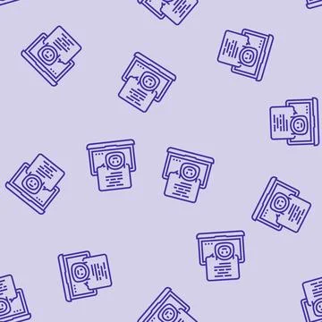 Digital chat bot line seamless pattern Stock Illustration
