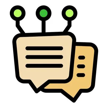 Digital chat bubbles exchanging information with wireless connection Stock Illustration