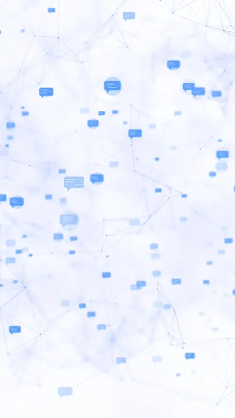 Digital Chat Communication Network with Message Bubbles Stock Footage 341362396