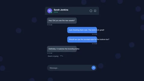 Digital Chat Interface Showing Professional Collaboration Stock Footage 346738390