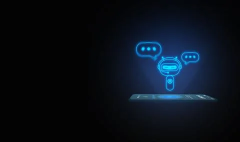 Digital chatbot, conversational agents, robot application, conversation ass.. Illustrazione stock