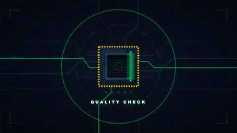 Digital check hud interface with scanning microchip processor animation tec.. 스톡 동영상 344852019