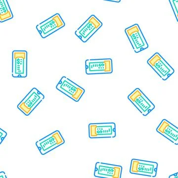 Digital check vector seamless pattern line Stock Illustration