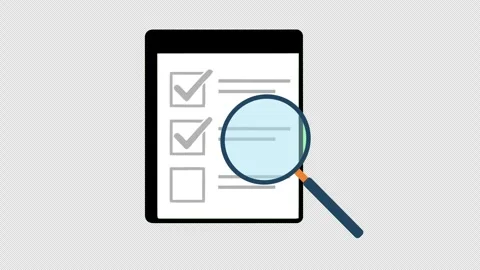 Digital Checklist with Magnifying Glass for Audit Inspection and Quality Review Stock Footage 339759734