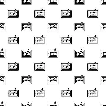 Digital checklist tablet and stylus line pattern イラスト素材