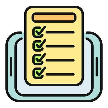 Digital checklist on tablet showing task completion Stock Illustration