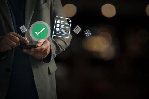 Digital checklists for business verification processes standards compliance.. 스톡 사진