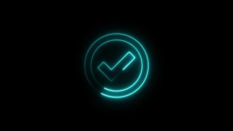 Digital checkmark icon representing approval or success in technology Video stock 344831045
