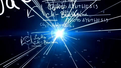 Digital Chemical Data Technology Blue Light Rays 4K Overlay Stock Footage 289913894