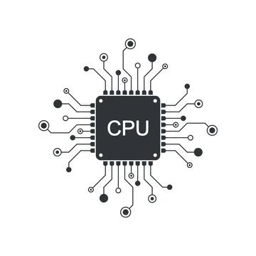 Digital chip CPU. Semiconductor technology concept. Tech Futuristic Template Stock Illustration