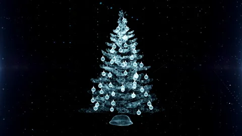 Digital Christmas Projection Stock Footage 323206869