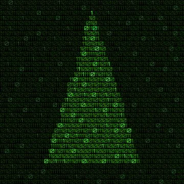 Digital christmas tree with binary code. Christmas tree. Vector illustration Illustrazione stock